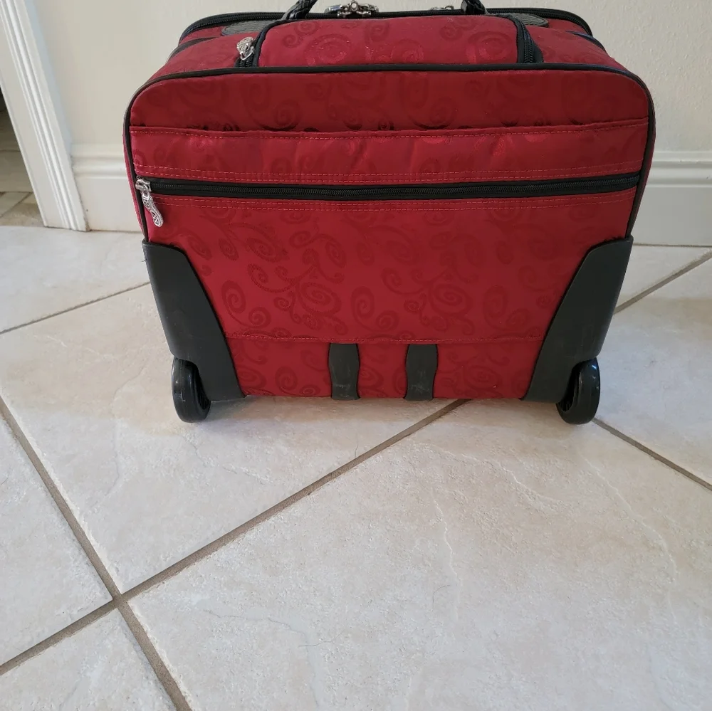 Brighton Red and Black Laptop Bag with Heart Accent